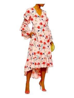 BORGO DE NOR Luna High-Low Midi Dress, Size 10.